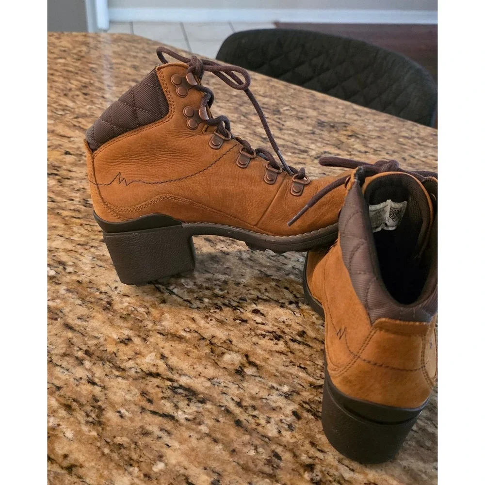 Merrell Chateau Mid Lace Polar Waterproof Leather Boots Brown Womens 7